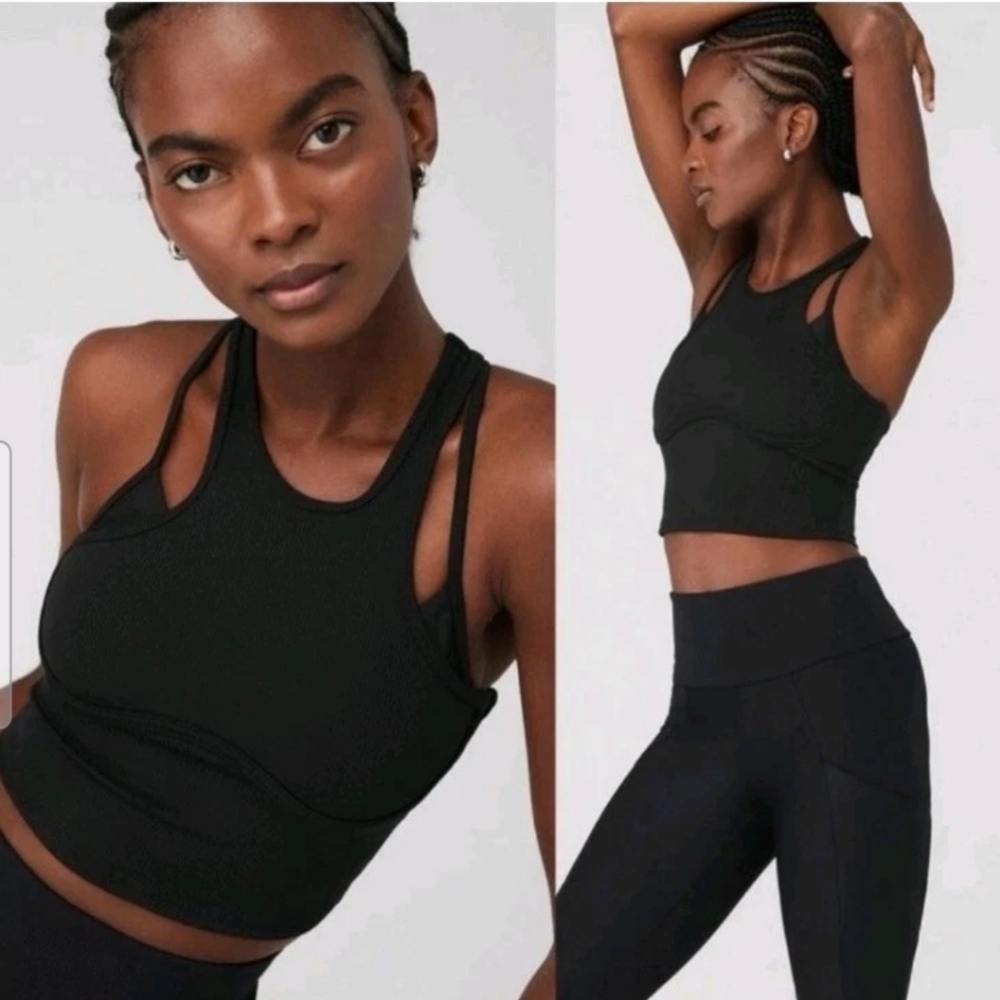 ALO Yoga Black Ribbed Bra Tank